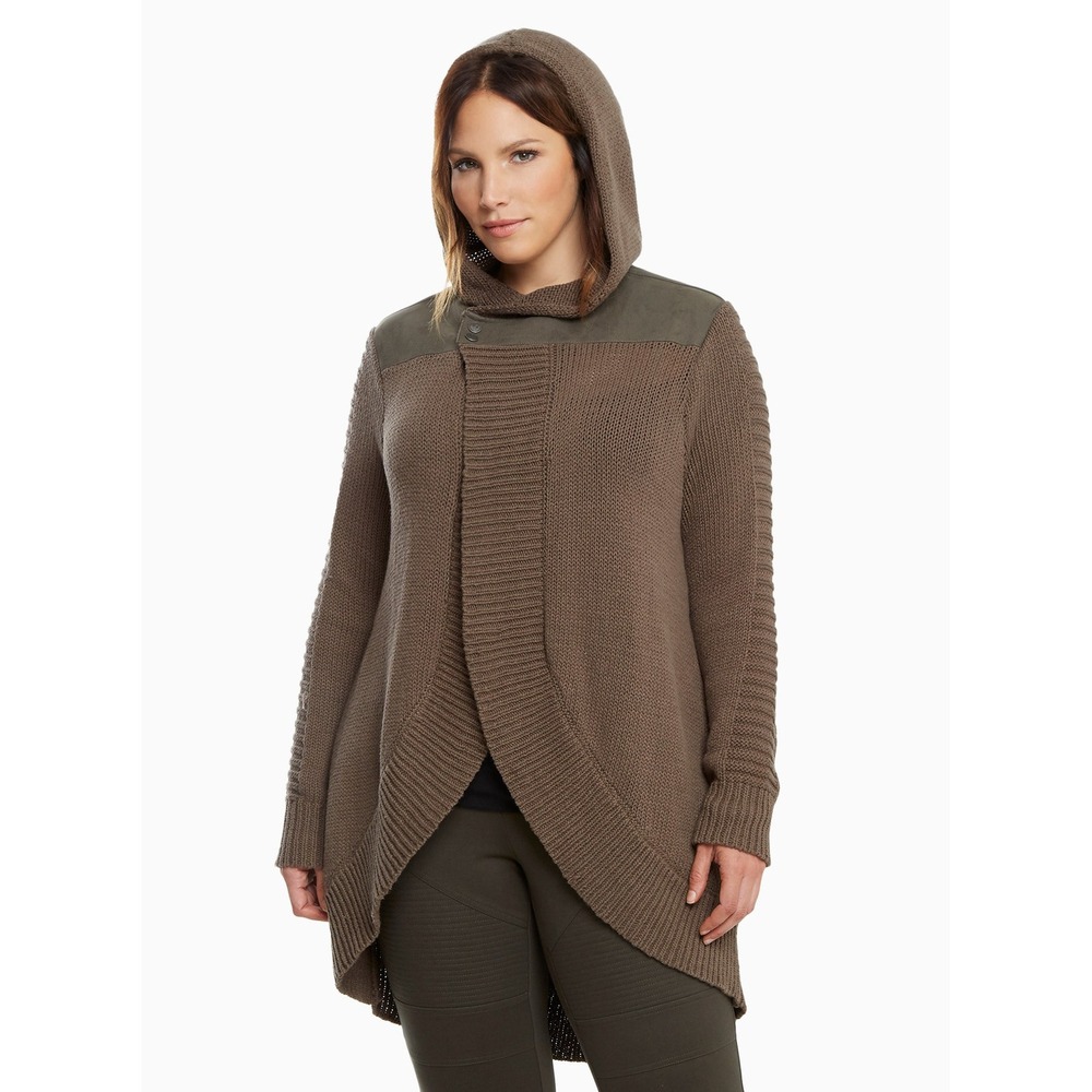 JYN ERSO Star Wars Rogue One Brown Hooded Open Cardigan Women's SMALL